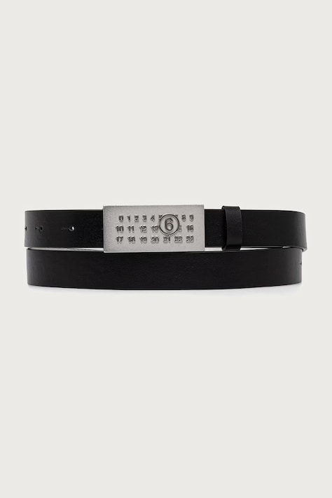 MM6 Maison Margiela pasek dwustronny skórzany czarny SA6TP0010-P9198