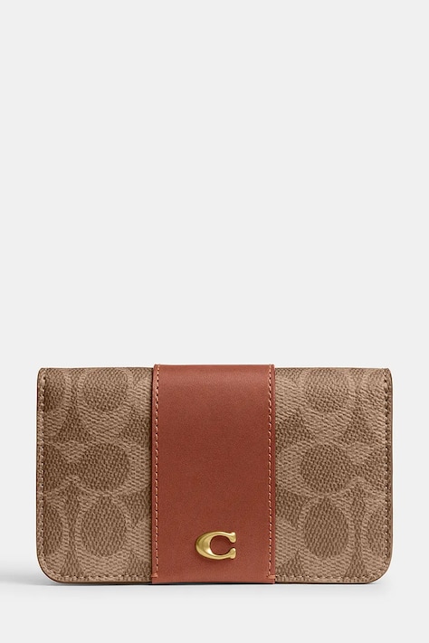 Coach Etui na karty damskie beżowe CFY63