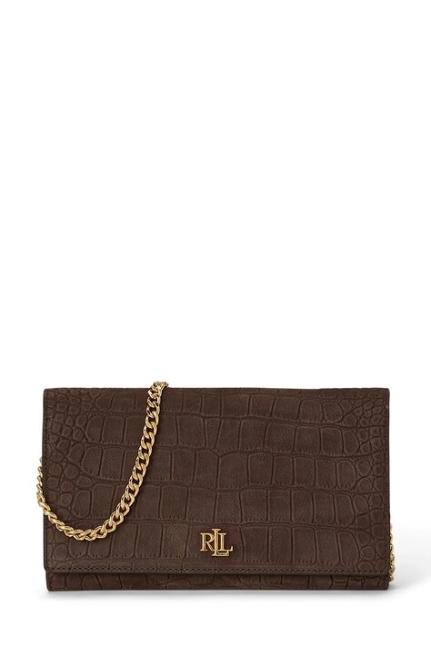 Lauren Ralph Lauren Portfel damski skórzany brązowy 432P18552