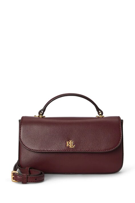Lauren Ralph Lauren Portfel damski skórzany bordowy 432P16733