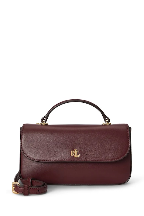 Lauren Ralph Lauren Portfel damski skórzany bordowy 432P16733