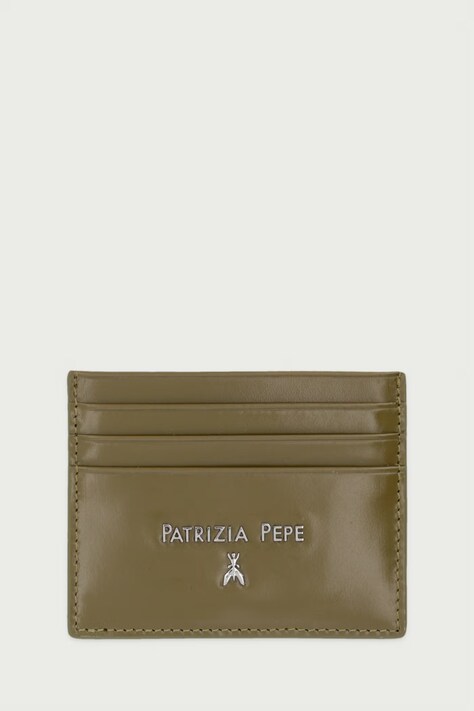 Patrizia Pepe Etui na karty damskie skórzane zielone 2Q7001 L0002