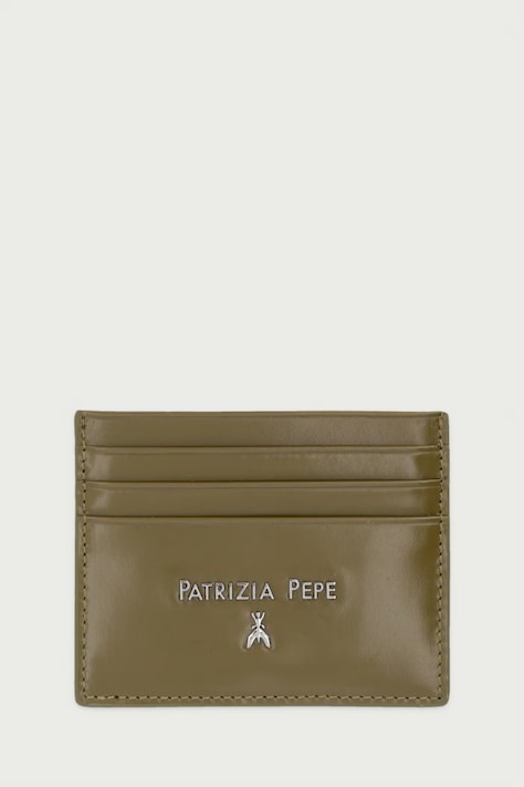 Patrizia Pepe Etui na karty damskie skórzane zielone 2Q7001 L0002
