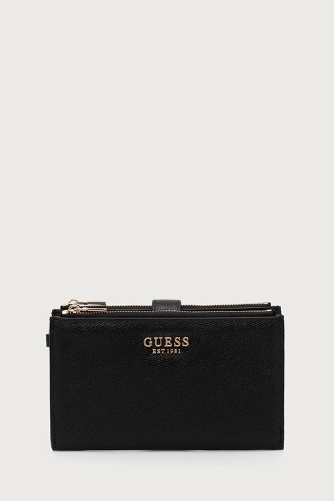 Guess portfel damski z imitacji skóry AMORETTE czarny SWBG78 98157