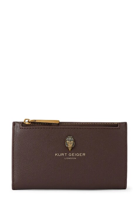 Kurt Geiger London portfel damski skórzany SLOANE brązowy 5873030109