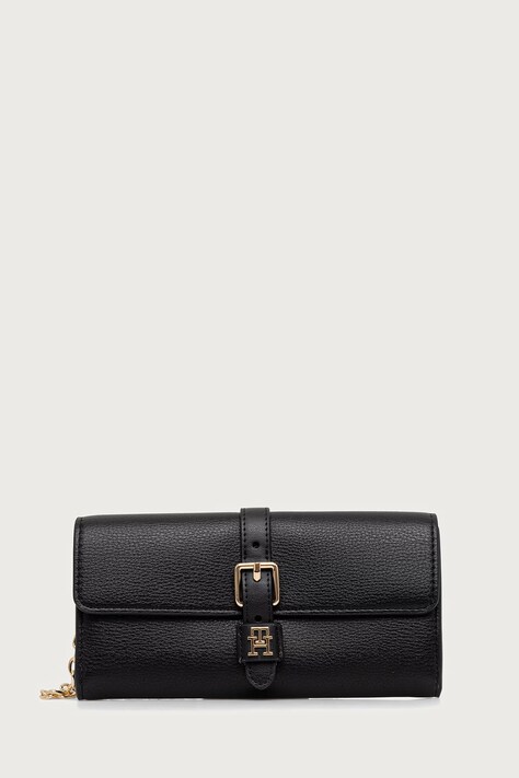 Tommy Hilfiger portfel damski z imitacji skóry czarny AW0AW19268