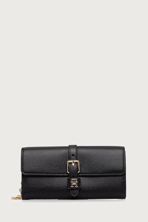 Tommy Hilfiger portfel damski z imitacji skóry czarny AW0AW19268