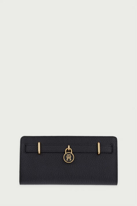 Tommy Hilfiger portfel damski skórzany czarny AW0AW18944