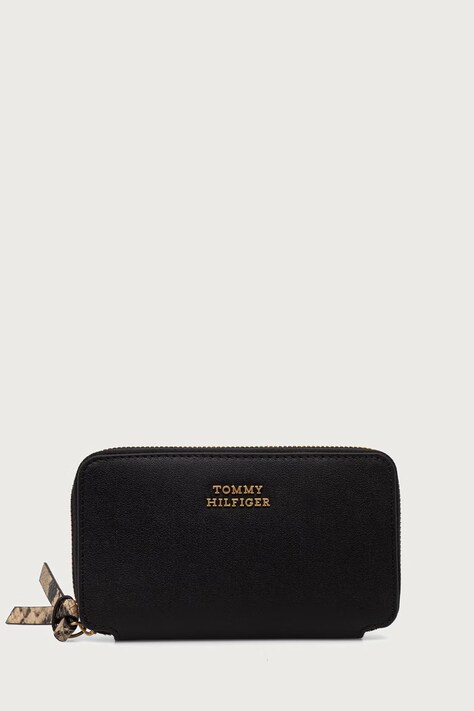 Tommy Hilfiger Novčanik za žene kožni crni AW0AW18939