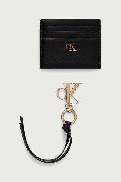 Calvin Klein etui za kartice za žene kožno crno LV04F0000G