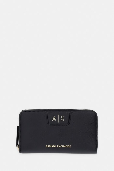 Armani Exchange denarnica ženska iz umetnega usnja črna XW000359 AF26570