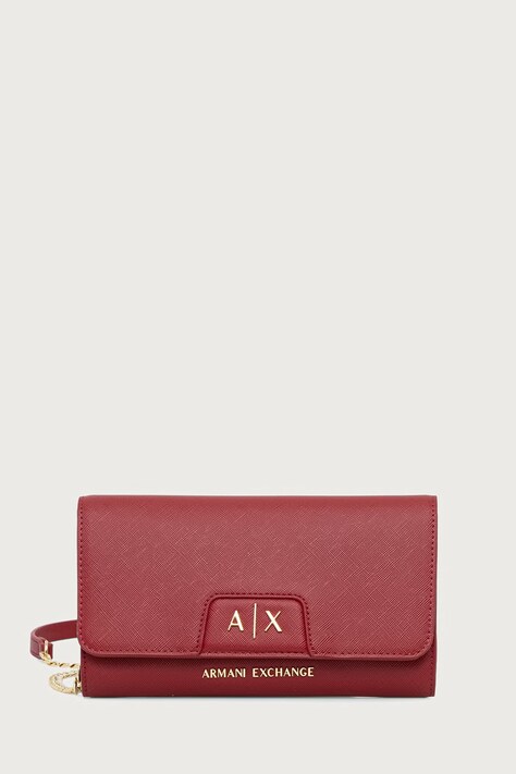 Armani Exchange Kopertówka damska z imitacji skóry bordowa XW000358 AF26570
