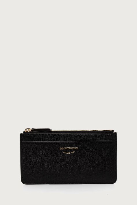 Emporio Armani portfel damski skórzany czarny EW000547 AF19568