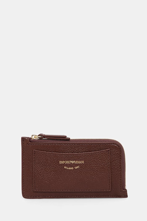 Emporio Armani portfel damski skórzany brązowy EW000367 AF19568