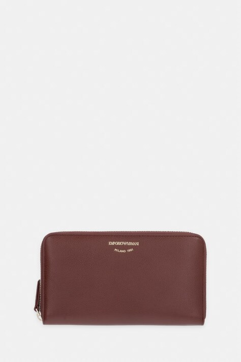 Emporio Armani portfel damski skórzany brązowy EW000366 AF19568