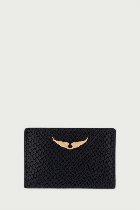 Zadig&Voltaire Etui za kartice za žene od kože crni LWSG03822