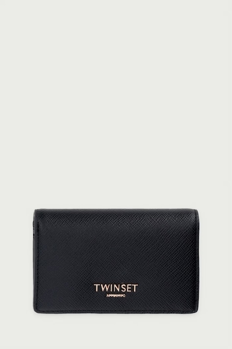 Twinset Портфейл от имитация на кожа черен 262TL8032