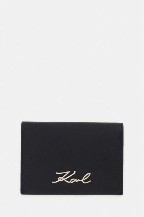 Karl Lagerfeld etui za kartice ženski usnjeni K/SIGNATURE črn B3W32001