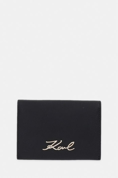 Karl Lagerfeld etui za kartice za žene kožni K/SIGNATURE crni B3W32001