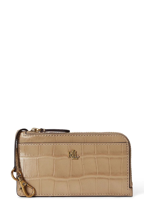 Lauren Ralph Lauren portfel damski skórzany beżowy 432P15678