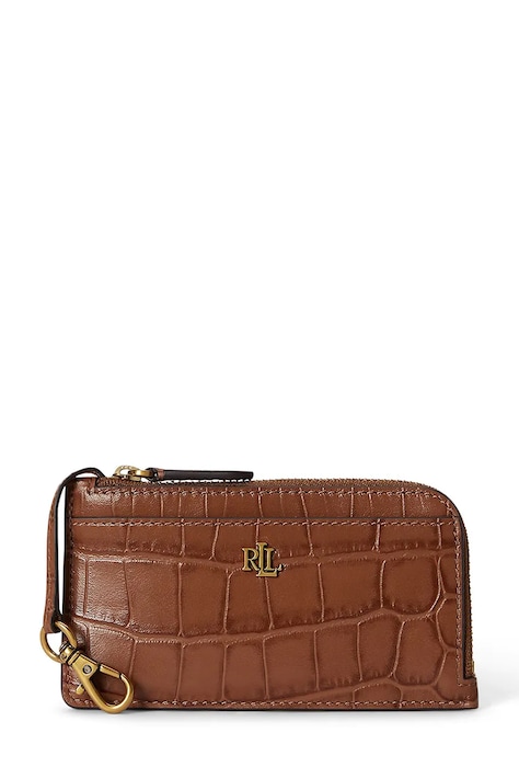 Lauren Ralph Lauren portfel damski skórzany brązowy 432P15678