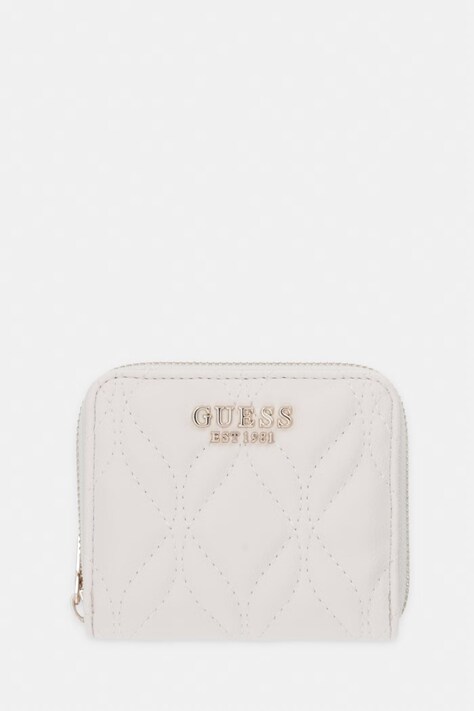 Guess portfel damski z imitacji skóry MAXINE beżowy SWQG97 33137