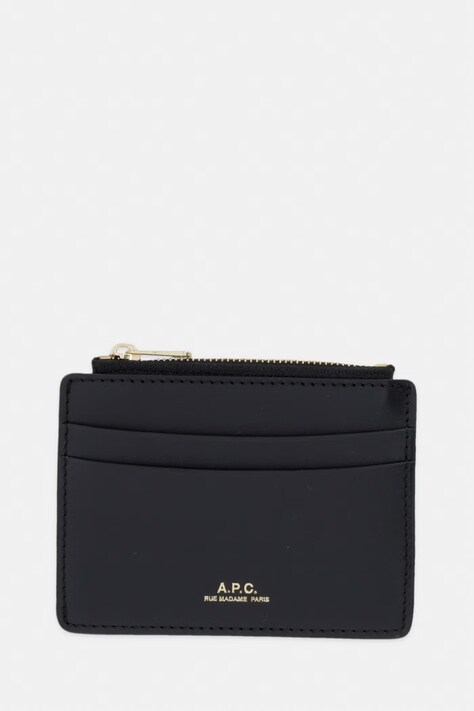 A.P.C. portfel damski skórzany porte-carte paris czarny PXAWV.F63670