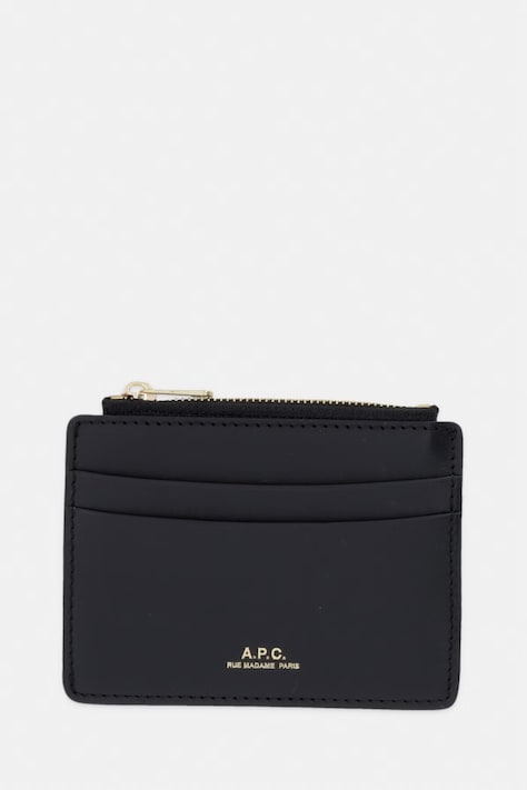 A.P.C. portfel damski skórzany porte-carte paris czarny PXAWV.F63670