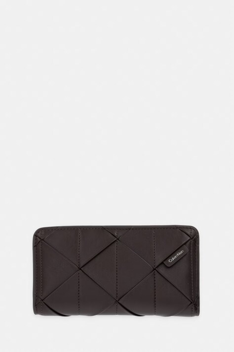 Calvin Klein portfel damski z imitacji skóry brązowy LV04F1221G