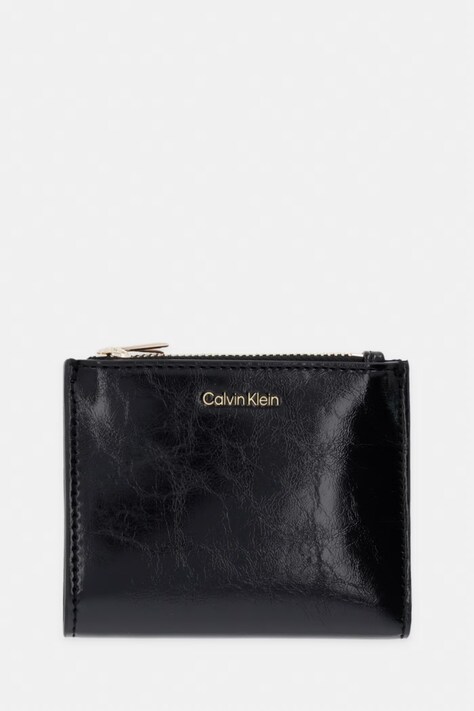Calvin Klein portfel damski z imitacji skóry czarny LV04F1166G