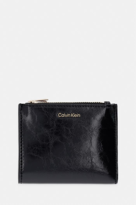 Calvin Klein portfel damski z imitacji skóry czarny LV04F1166G
