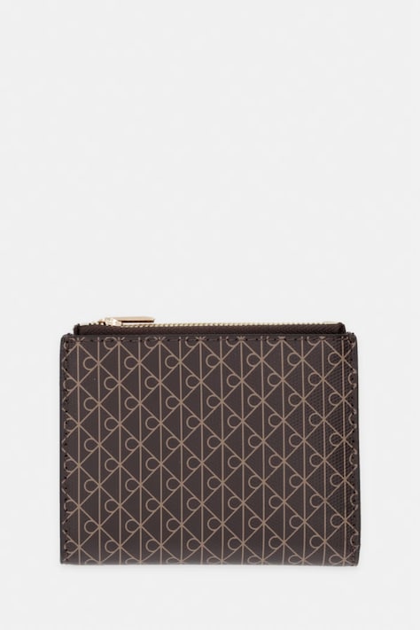 Calvin Klein portfel RFID damski z imitacji skóry brązowy LV04F1161G