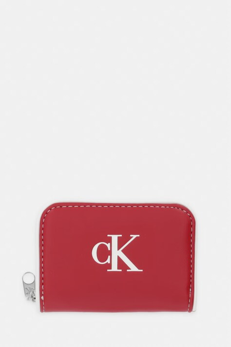 Calvin Klein portfel RFID damski z imitacji skóry czerwony LV04F1143G