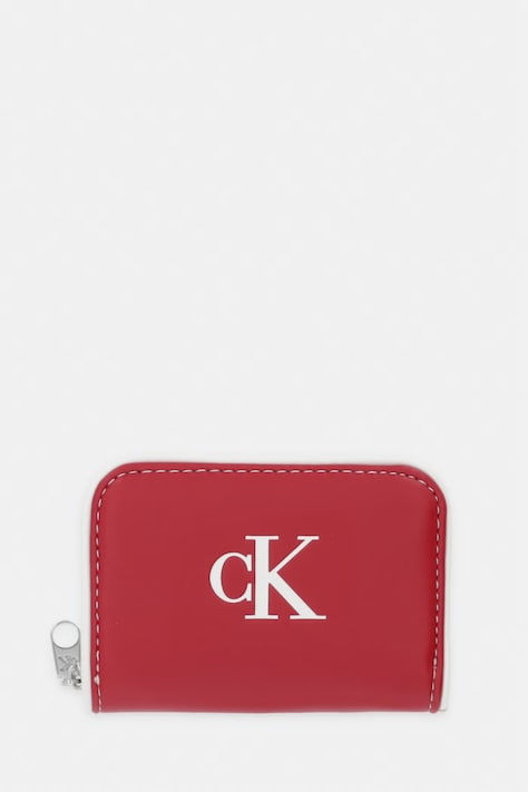 Calvin Klein portfel RFID damski z imitacji skóry czerwony LV04F1143G