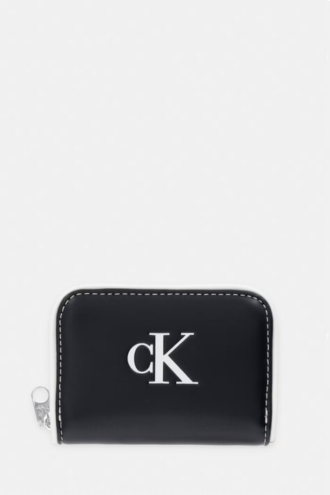 Calvin Klein portfel RFID damski z imitacji skóry czarny LV04F1143G
