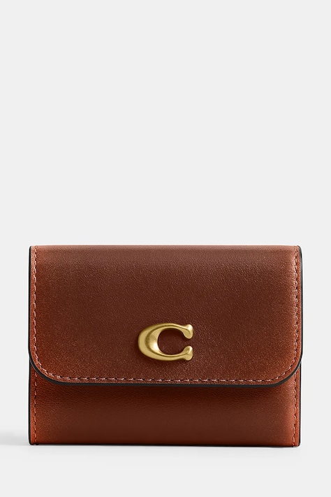 Coach etui na paszport damskie skórzane Essential Card Holder Wallet brązowe CFG62