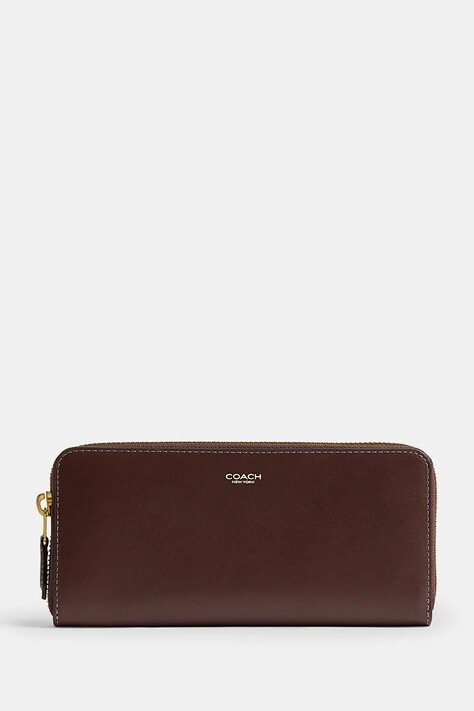 Coach portfel damski skórzany Accordion Zip brązowy CCY19
