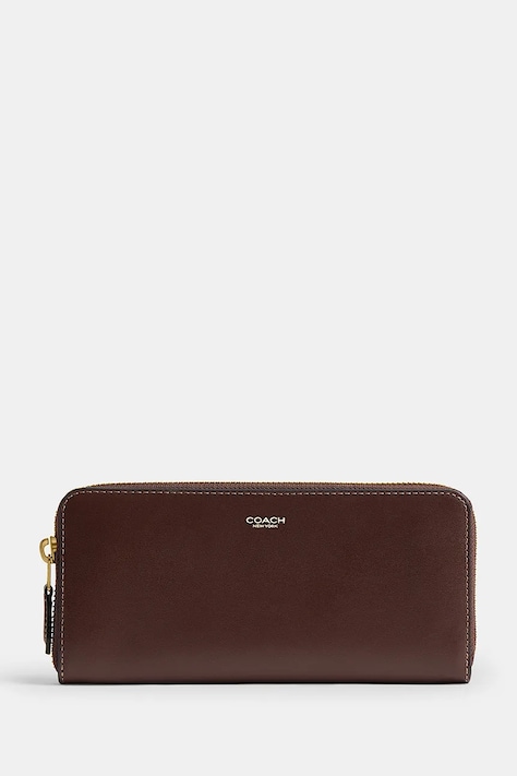 Coach portfel damski skórzany Accordion Zip brązowy CCY19