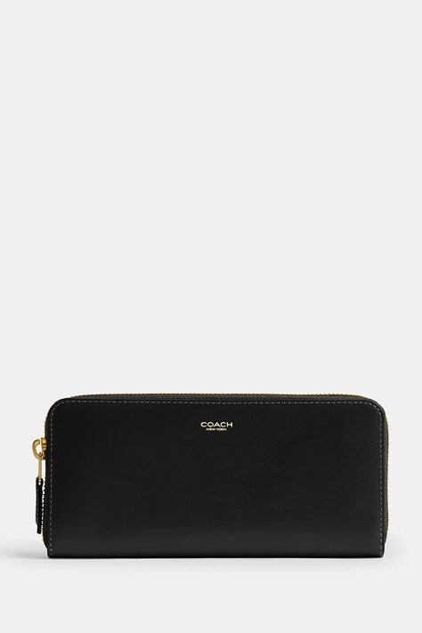 Coach portfel damski skórzany Accordion Zip czarny CCY19