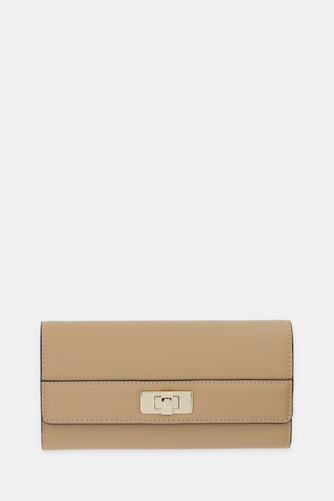 Tommy Hilfiger portfel damski z imitacji skóry beżowy AW0AW18704
