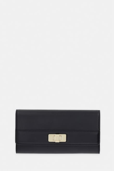 Tommy Hilfiger portfel damski z imitacji skóry czarny AW0AW18704