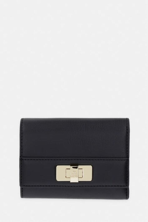Tommy Hilfiger portfel damski z imitacji skóry czarny AW0AW18703