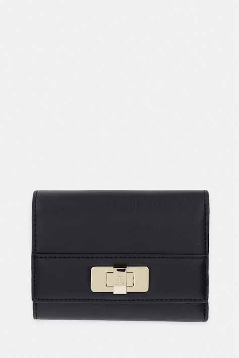 Tommy Hilfiger portfel damski z imitacji skóry czarny AW0AW18703
