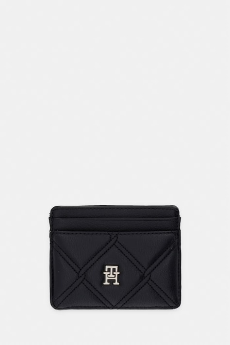 Tommy Hilfiger θήκη για κάρτες γυναικεία από απομίμηση δέρματος μαύρη AW0AW18700