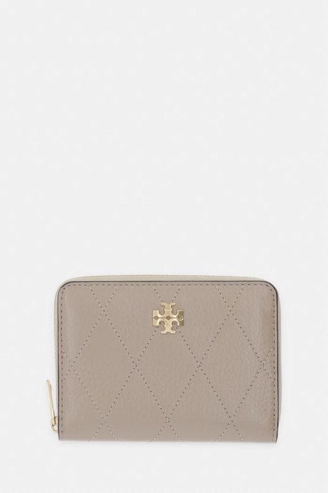 Tory Burch portfel damski skórzany Charlie beżowy 186098