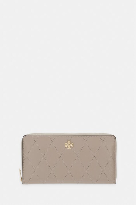Tory Burch portfel damski skórzany Charlie beżowy 186047