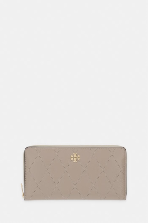 Tory Burch portfel damski skórzany Charlie beżowy 186047