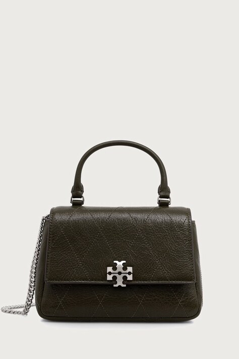 Tory Burch geantă crossbody pentru femei din piele Charlie verde 186032