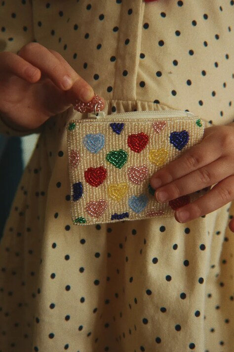 Konges Sløjd Πορτοφόλι για κέρματα παιδικό COEUR BEADED WALLET πολύχρωμο KS105953