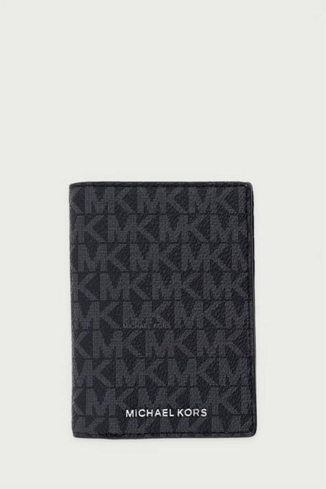 Michael Kors Etui na karty męskie z imitacji skóry HUDSON czarne 39F6LHDF0B